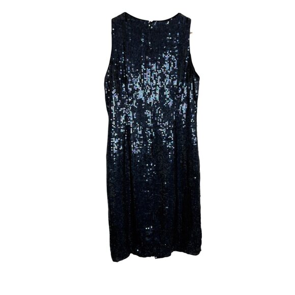 Mark & John by Gopal Vtg Sequin Silk Sheath Dress 12 Party Cocktail Iridescent - Picture 6 of 8